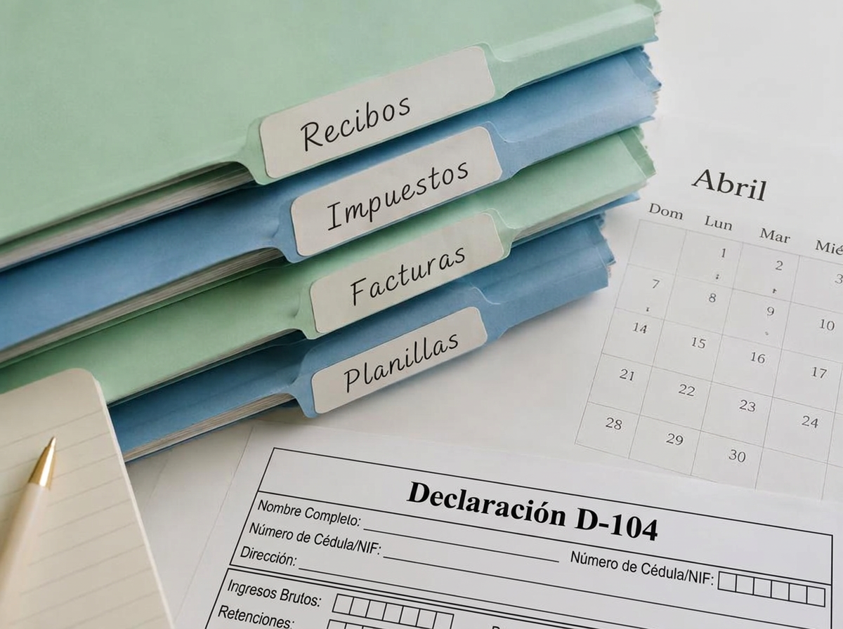 Carpetas de archivo con calendario tributario